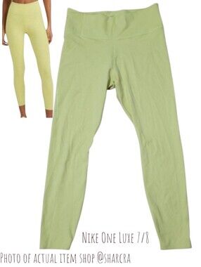 Nike  Women's One Luxe 7/8 running Tights soft yellow cropped leggings yellow M
